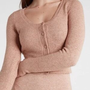 Express Cropped Cardigan - Blush/Heather Pink Size S